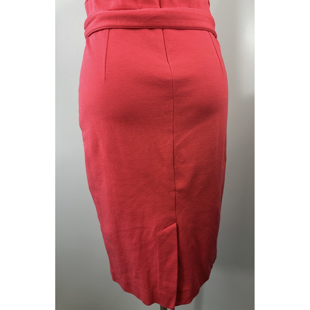 Boden Zeta Ponte Dress W/Tie Belt Pop Peony Red Shift Sheath Sleeveless Size 10 - Picture 12 of 16